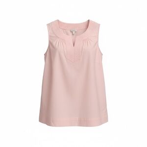 Talbots Sleeveless Top Sz SP Light Pink Cotton Poplin Blouse Tunic Lightweight